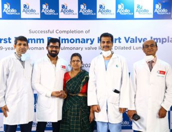 Apollo Hospitals on the successful Implants of the First Worlds Largest Artificial Pulmonary Valve without surgery on a 61 year old lady from Chennai